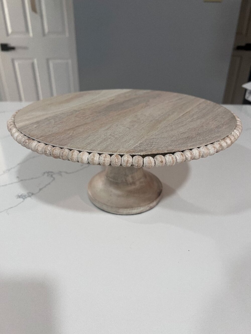 Beaded Wood Cake Stand - Kirkland